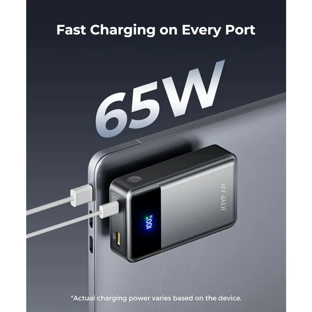 Portable Charger Power Bank 30000mAh 65W Laptop Travel Essentials Battery Pack